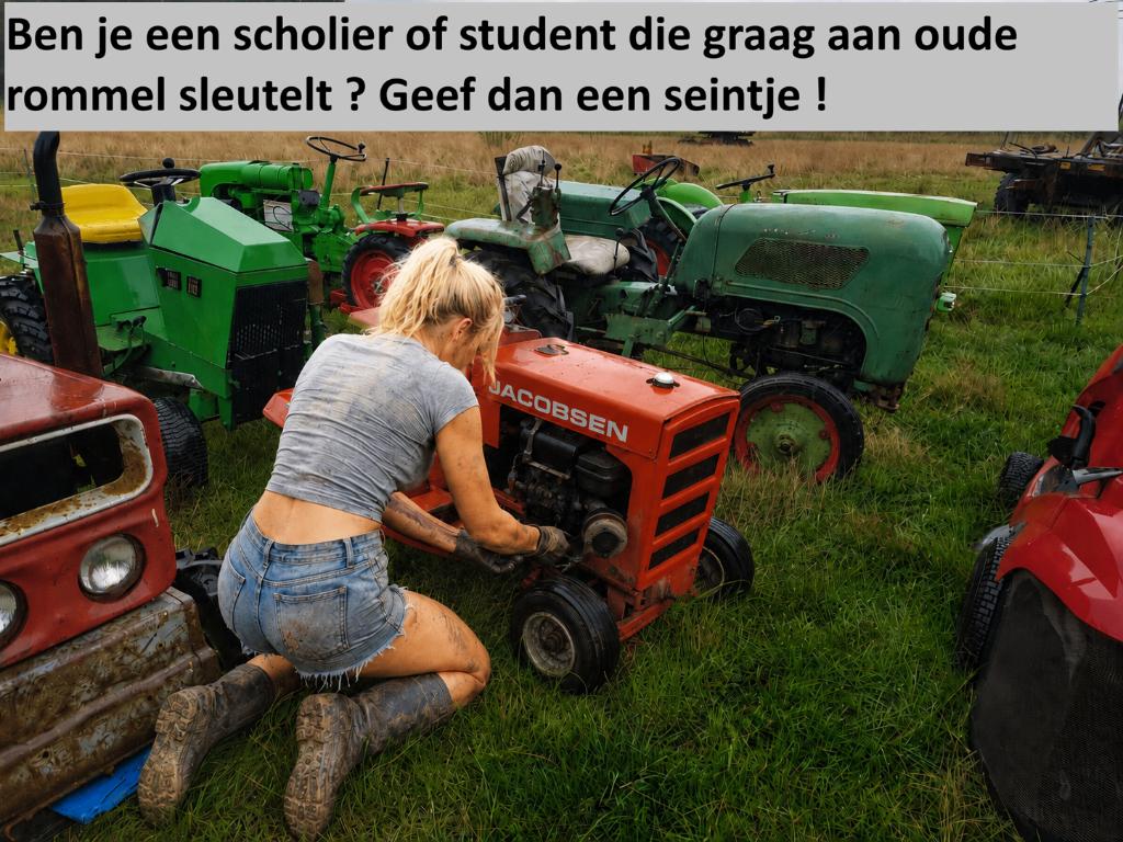 Zoek student voor hulp bij oldtimer zitmaaiers tractors, Ophalen