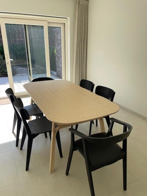 eettafel Voxlöv bamboe + 6 stoelen, Huis en Inrichting, Tafels | Eettafels, Ophalen, 50 tot 100 cm, Zo goed als nieuw, Vijf personen of meer