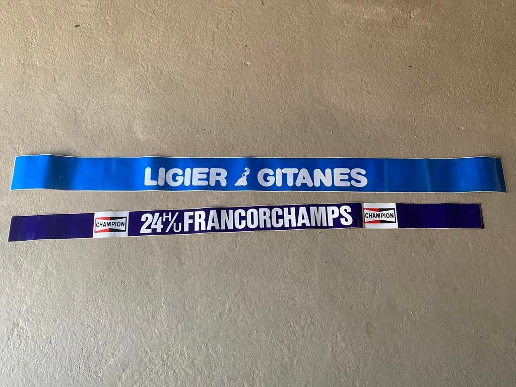 Autocollants parebrise vintage 24h Spa et Ligier, Enlèvement ou Envoi, Comme neuf, Plusieurs autocollants