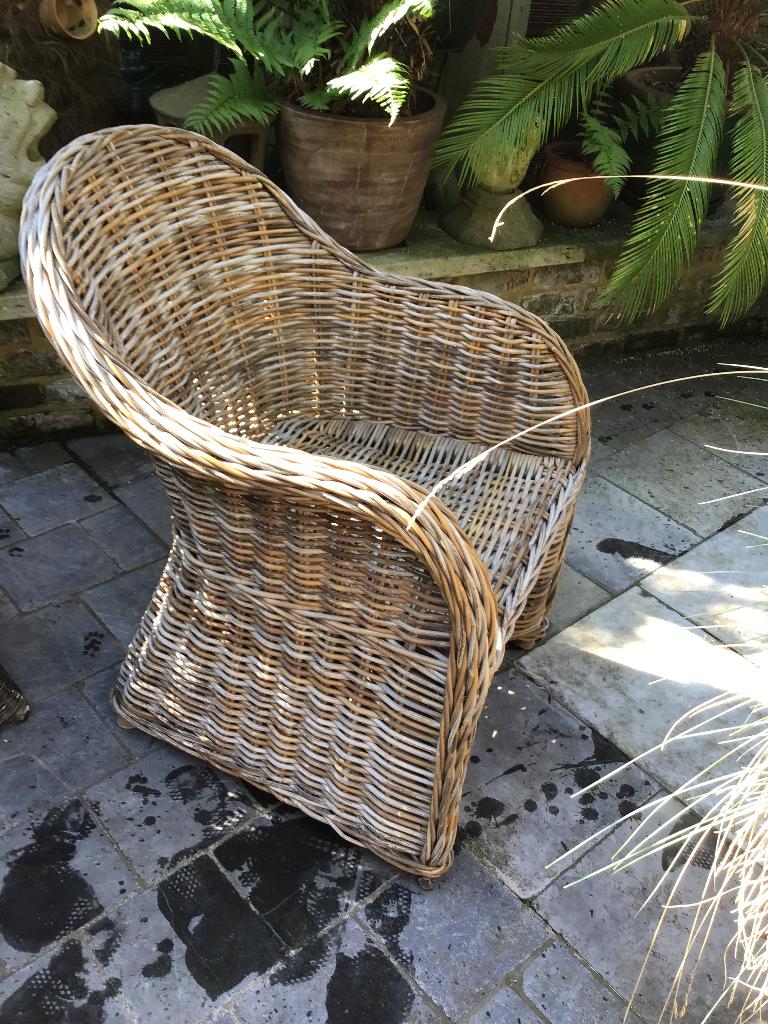 4rotan dinner kuipzetels, Huis en Inrichting, Stoelen, Ophalen, Bruin, Riet of Rotan, Vier