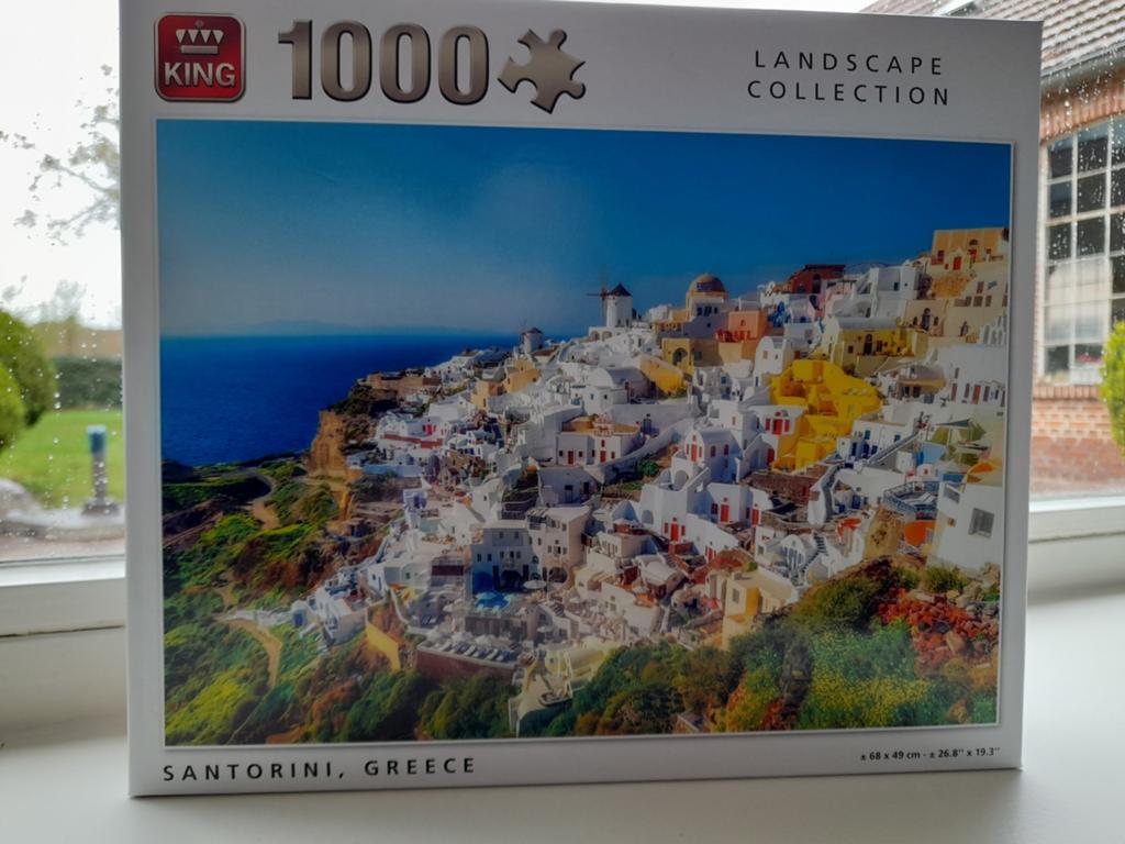 Puzzel King 1000 stuks: Santorini Greece, Hobby & Loisirs créatifs, Sport cérébral & Puzzles, Enlèvement ou Envoi