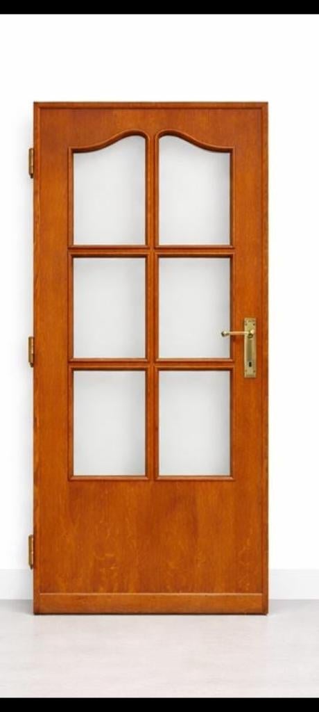 2 Houten Deuren met glaswerk, Ophalen, Gebruikt, Minder dan 80 cm, Binnendeur
