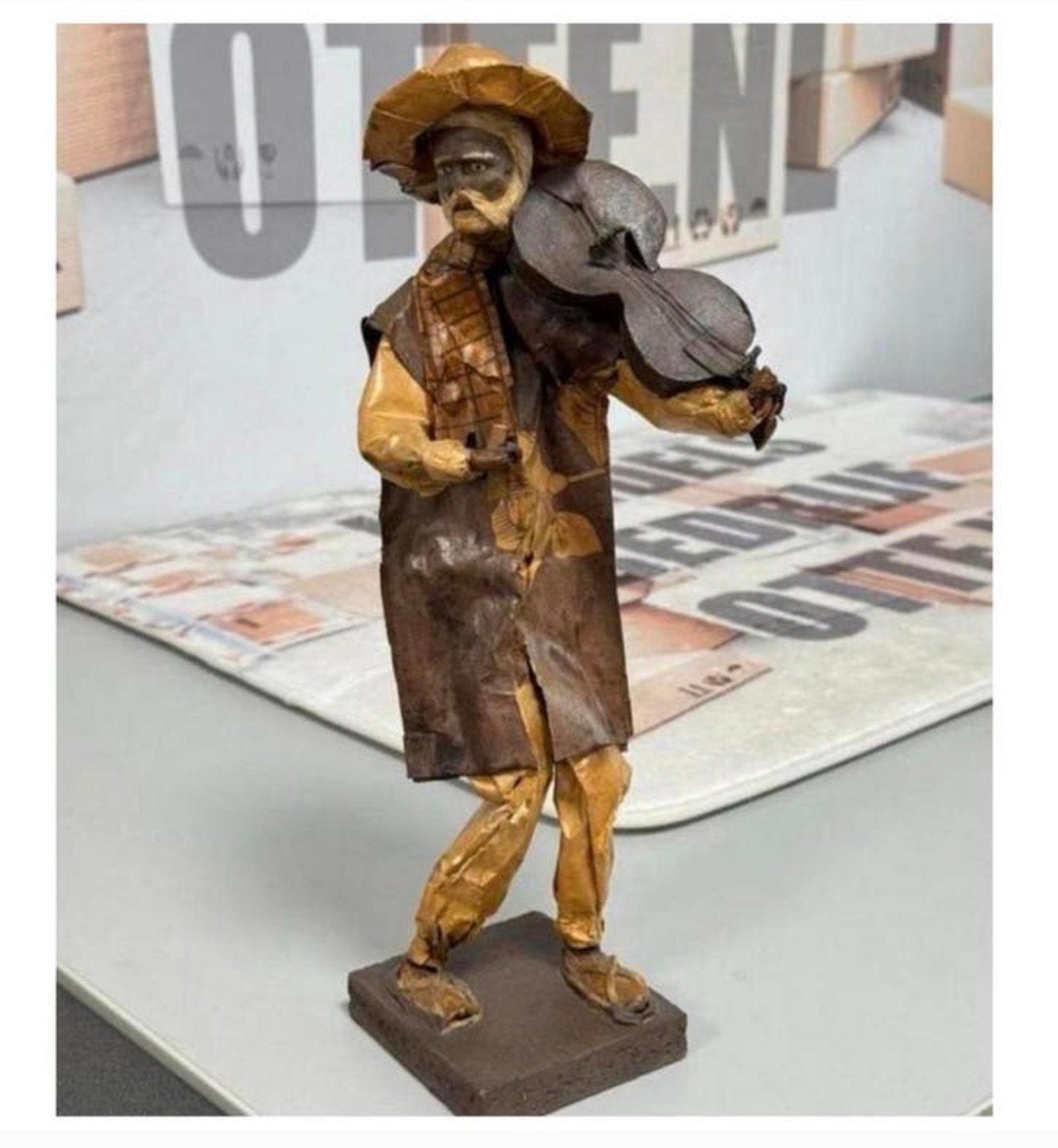 Vintage Mexicaanse Papier-Maché Pop beeldje mexico 35cm, Ophalen of Verzenden, Zo goed als nieuw
