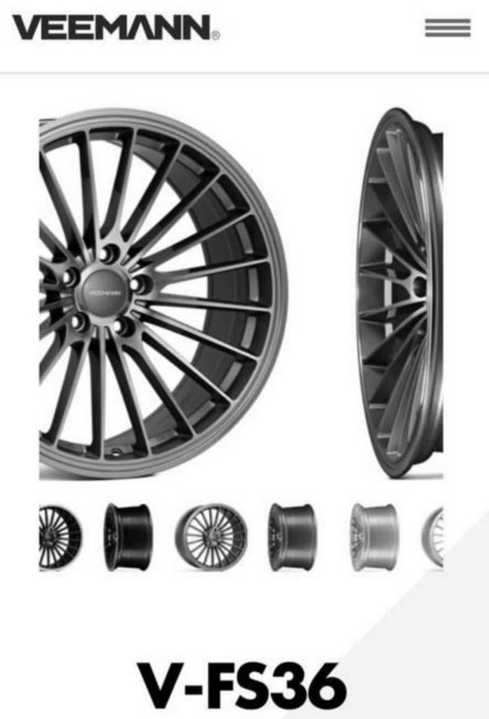Breedset Veemann V-FS36 20 inch velgen met TPMS, Ophalen, 20 inch, Band(en)