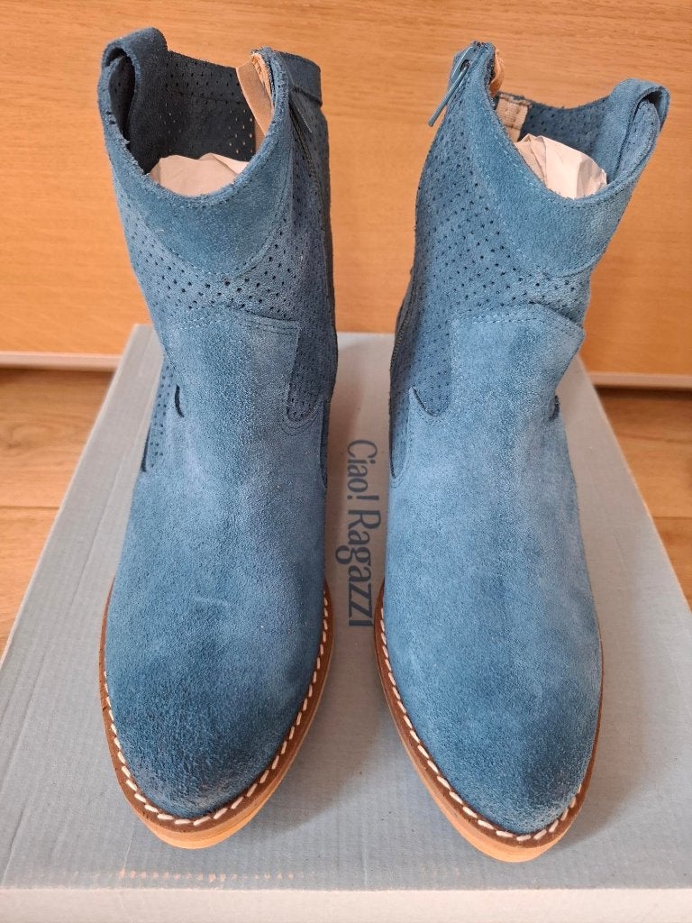Suede laarzen (zacht leer) maat 37 Merk Ciao Ragazzi, Ophalen, Blauw, Lage of Enkellaarzen, Nieuw