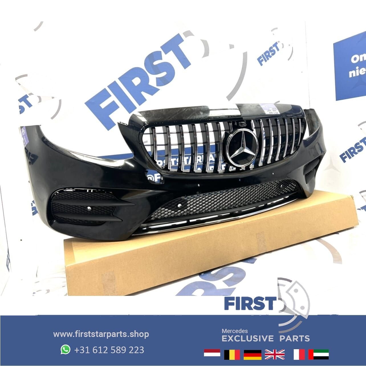 W213 BUMPER AMG PAKKET E43 VOORBUMPER COMPLEET + GT GRIL S21, Auto-onderdelen, Gebruikt, -, Voor, Ophalen of Verzenden