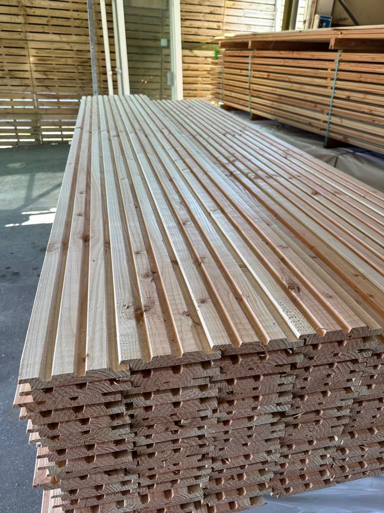 Douglas triple Rhombus planken aan spotprijzen, Tuin en Terras, Ophalen, Zo goed als nieuw, Planken