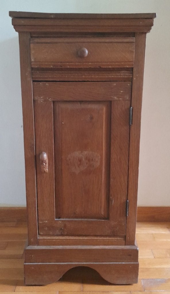VINTAGE eikenhouten nachtkastje, Ophalen