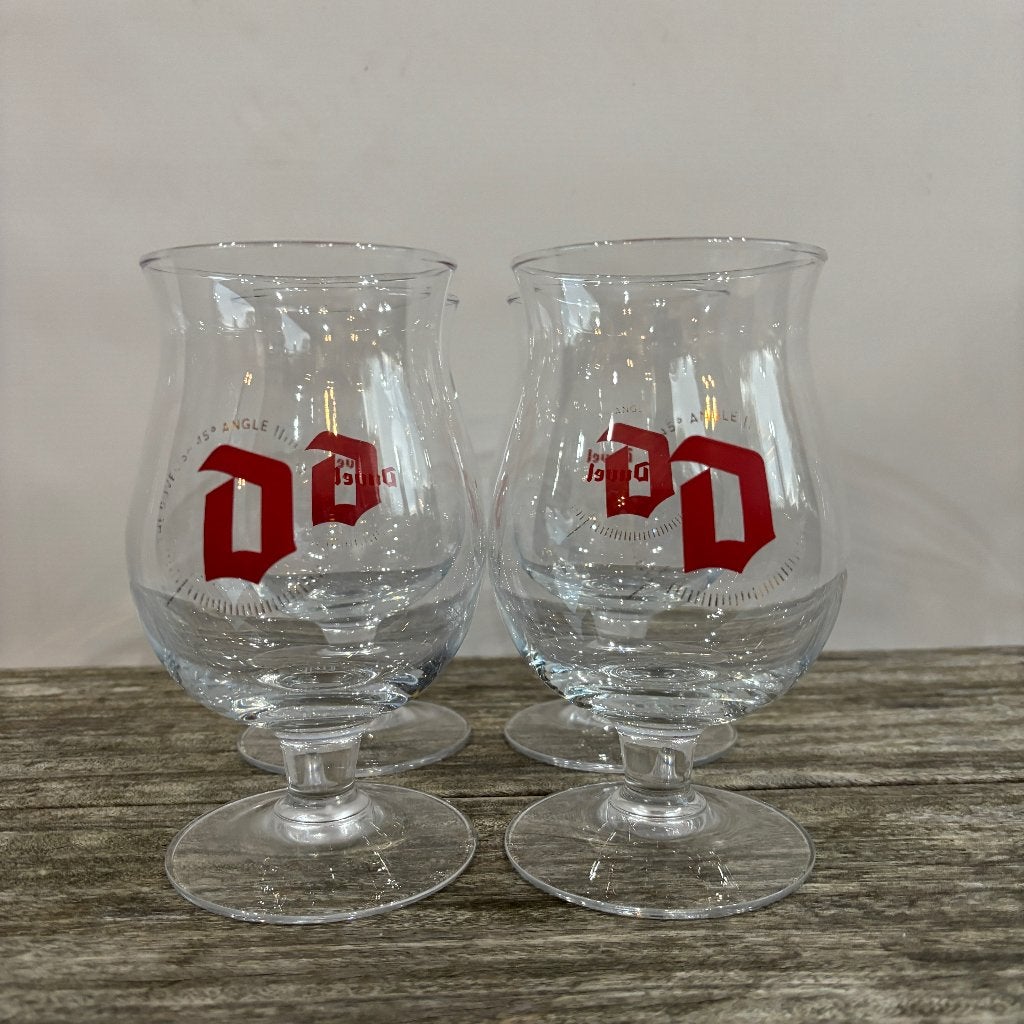 Set van 4 Duvel glazen + 3 plastic Duvel glazen, Collections, Enlèvement ou Envoi, Utilisé, Verre à bière