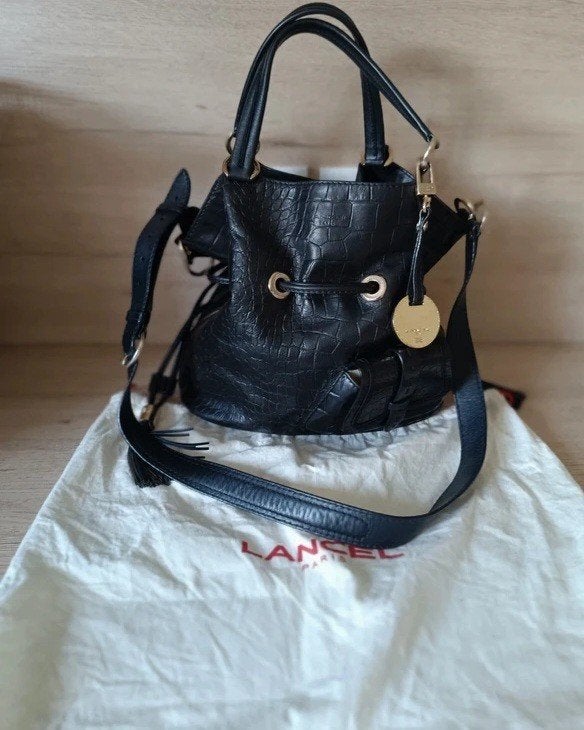 Lancel zwarte leren tas, Ophalen of Verzenden, Zo goed als nieuw, Zwart