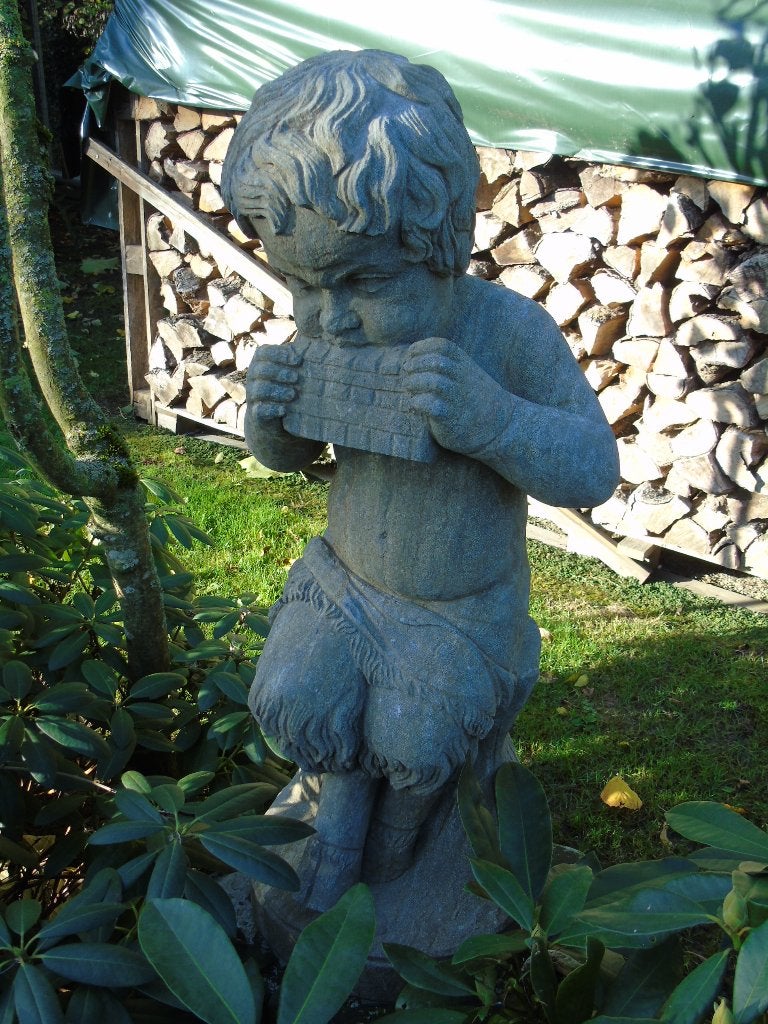 statue en pierre bleu taillé dans la masse, Jardin & Terrasse, Décoration murale de jardin, Enlèvement, Comme neuf