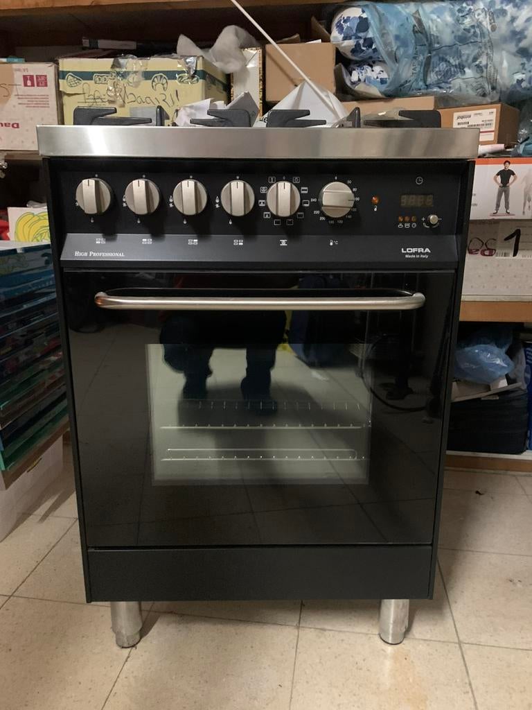 Lofra MX66.40 Black Gasfornuis (60cm) – Zo Goed Als Nieuw!, Elektronische apparatuur, Fornuizen, Ophalen, Zo goed als nieuw, Grill