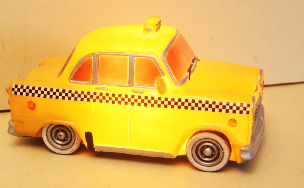 Lichtgevende Gele Taxi / Tafellamp / Met On-Off Schakelaar, Ophalen of Verzenden, Zo goed als nieuw, Metaal, Vintage / Jaren 60