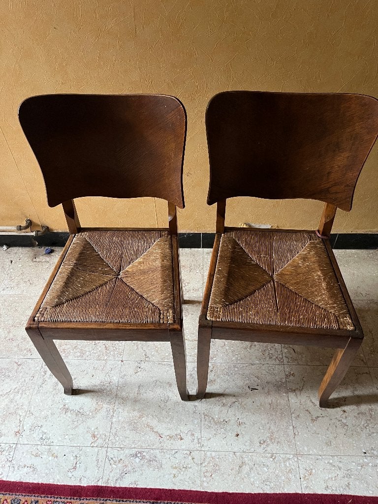 2 antieke stoelen met rieten zitvlak, Ophalen