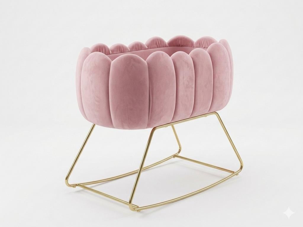 Lit bébé moderne en bois en velours — Le confort rencontre l, Enlèvement, Lit