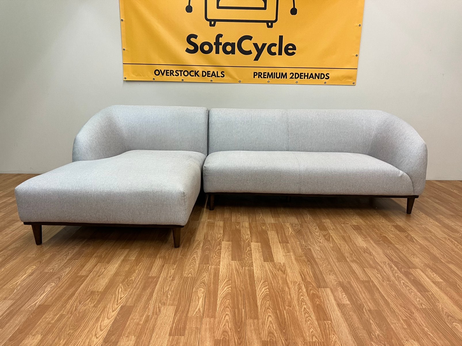 Premium 2Dehands SofaCycle - Grijze Hoekzetel - LEVERING!, Ophalen of Verzenden, Zo goed als nieuw, SofaCycle, Info@sofacycle.be