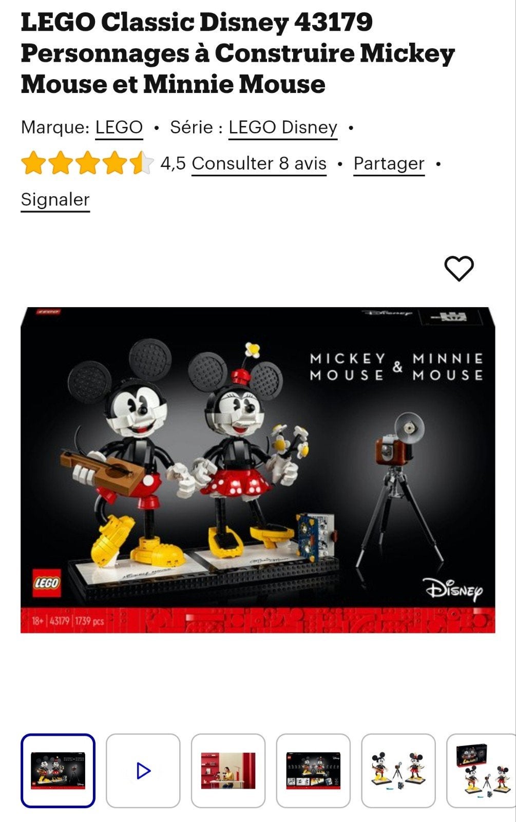 Lego Disney 43179, Neuf, Lego, Ensemble complet, Enlèvement