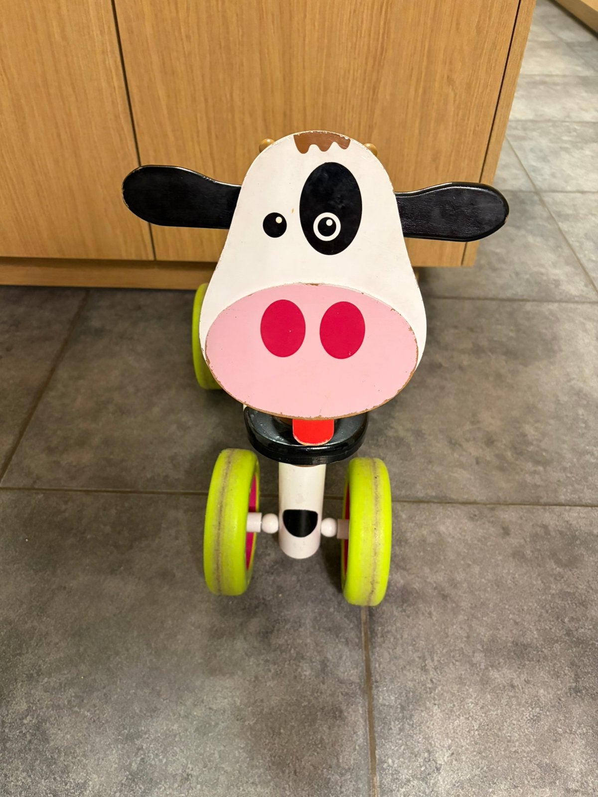 Houten loopvoertuig koe, Kinderen en Baby's, Ophalen, Gebruikt, Loopvoertuig