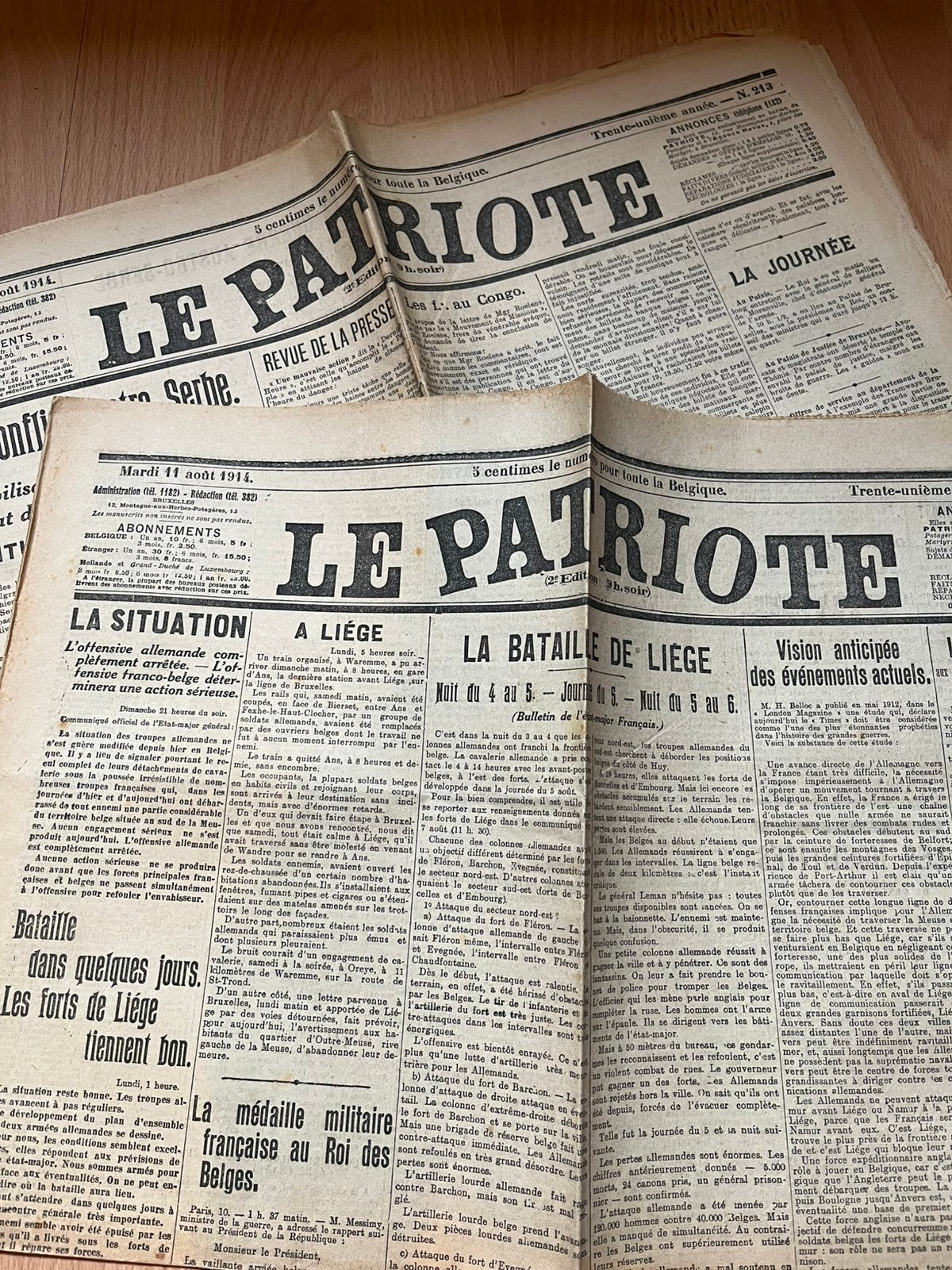 Le Patriote krantenset (1914), Ophalen, Krant
