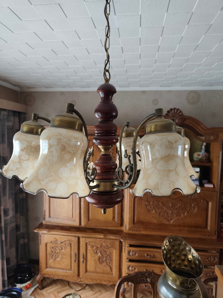 vintage plafondlamp, Huis en Inrichting, Gebruikt, Vintage, 65 cm, Ophalen of Verzenden