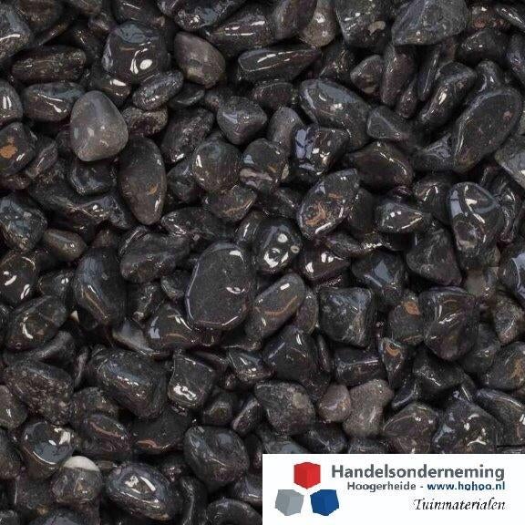 Nero ebano grind afgeronde antraciet zwart siergrind tuinpad, Verzenden, Nieuw, Antraciet, Grind