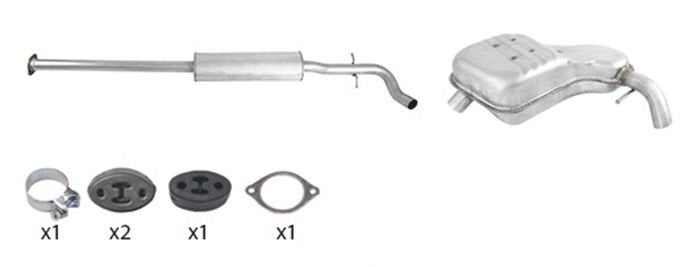 Volvo uitlaat set S80 zonder turbo (middendemper+einddemper), Ophalen of Verzenden, Nieuw, Volvo