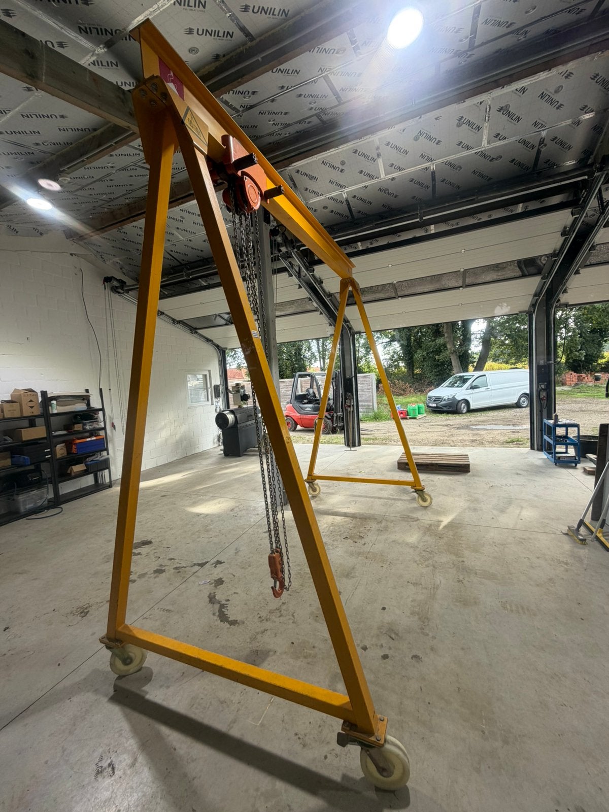 Mobiele portaalkraan 3 ton met REMA-takel en loopkat, Ophalen, Gebruikt, Handmatig