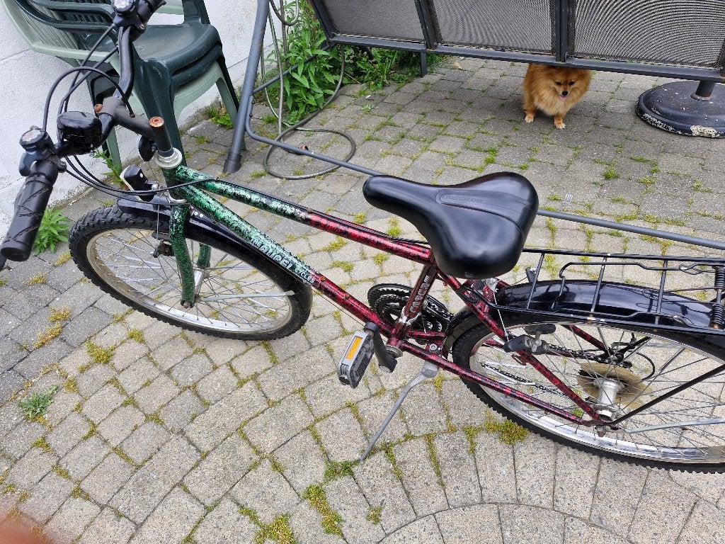 26 inch fiets groen,rood kleur btwin fiets, Fietsen en Brommers, Fietsen | Jongens, Terugtraprem, Gebruikt, Versnellingen, B'twin