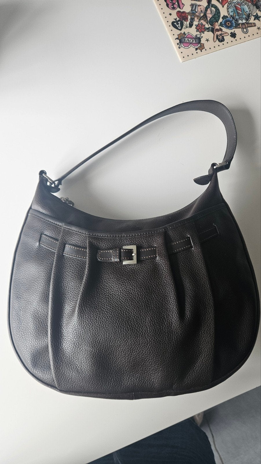Bruine leren tas Longchamp, Handtassen en Accessoires, Ophalen of Verzenden, Bruin, Handtas