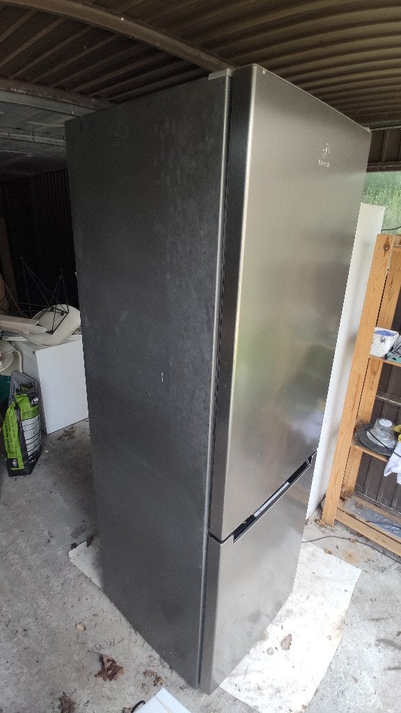 Moderne Indesit koel-vriescombinatie LR8 S2 X B – 339L – RVS, Ophalen, Gebruikt, 200 liter of meer, Met aparte vriezer