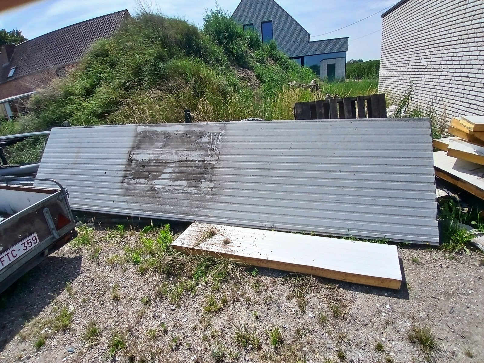 Sandwichpaneel 4.83 lang, 1 meter breedt en 8cm dik, Doe-het-zelf en Bouw, Dakpannen en Dakbedekking, Ophalen, Gebruikt, Overige kleuren
