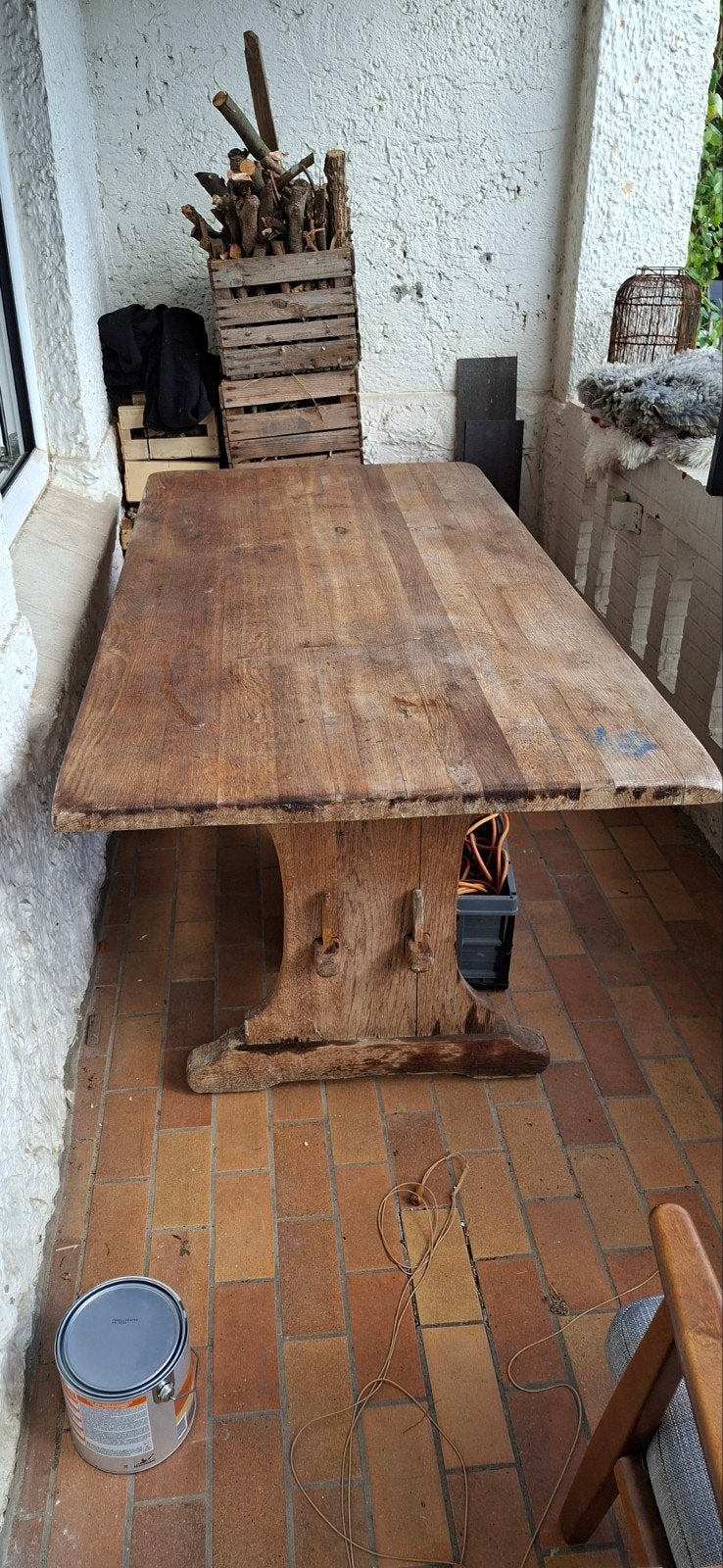 Ancienne table d’abbaye en chêne massif, Enlèvement, Chêne
