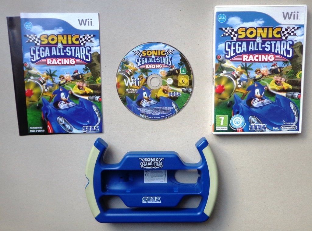 Sonic & Sega All Stars Racing + stuurtje voor de Wii, Enlèvement ou Envoi, Comme neuf