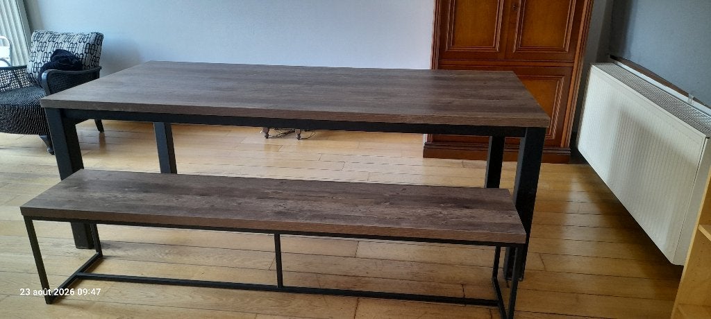 Table et banc, Maison & Meubles, Enlèvement, Utilisé, 50 à 100 cm, 200 cm ou plus