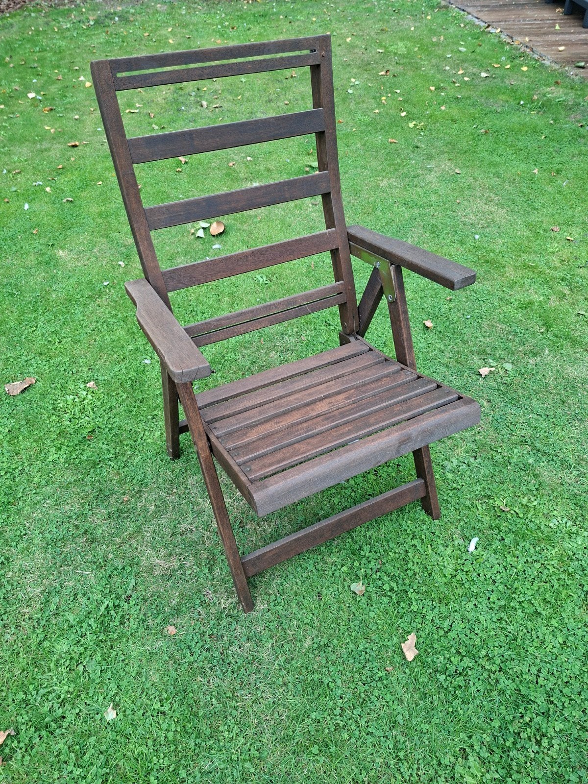 Houten tuinstoelen, Tuin en Terras, Ophalen, Gebruikt, Hout, Inklapbaar
