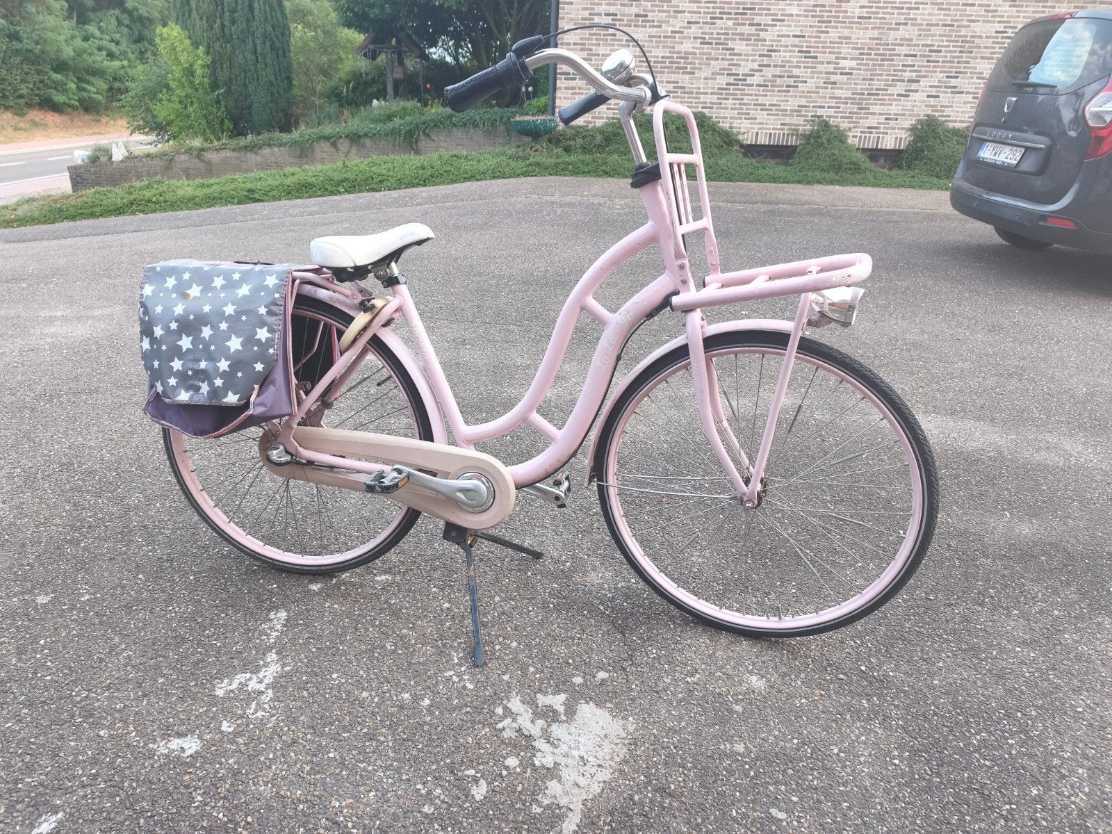 meisjesfiets, Fietsen en Brommers, Ophalen, Gebruikt, Terugtraprem, Dubbele standaard