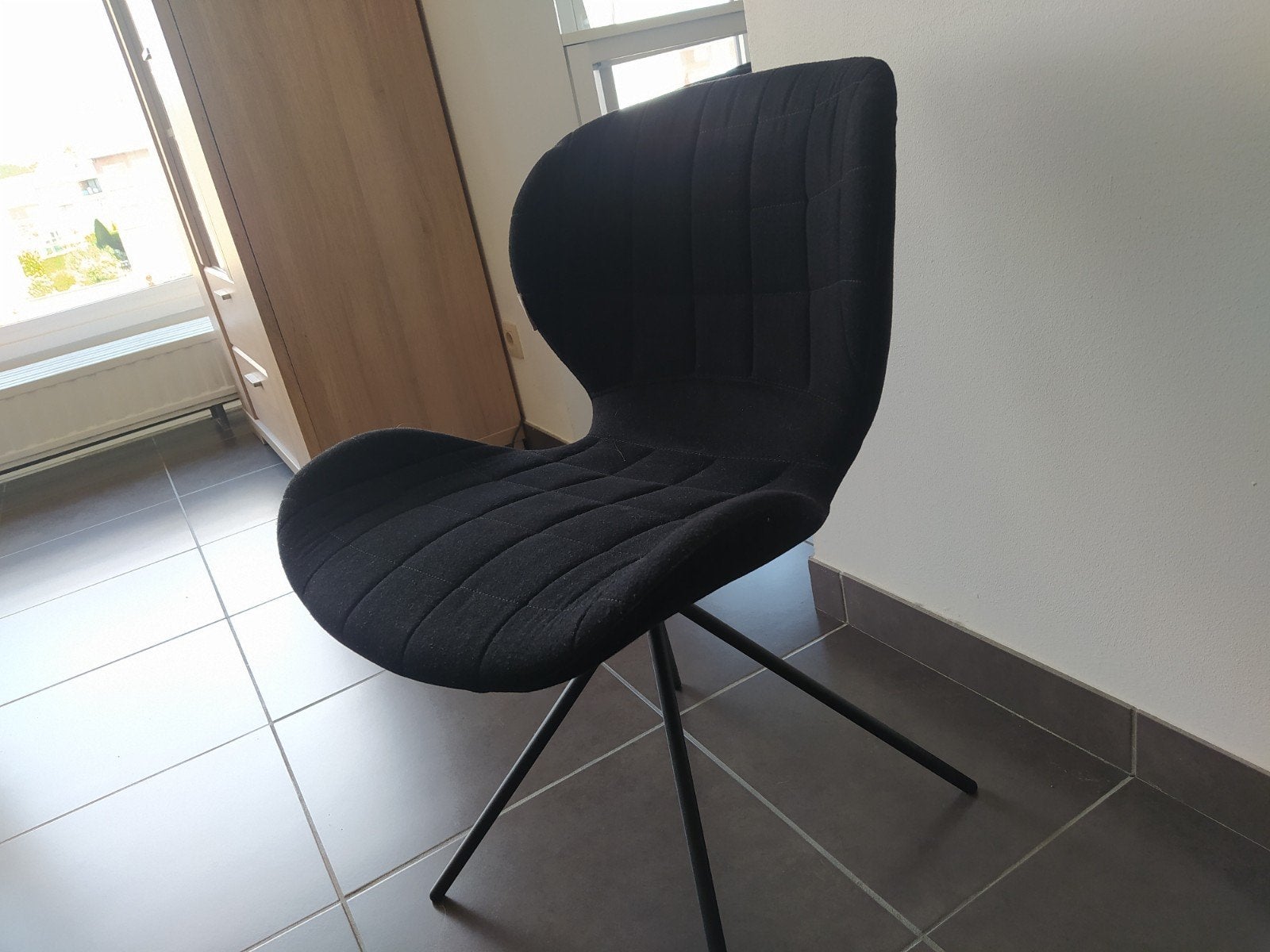Zwarte stoffen bureaustoel, Huis en Inrichting, Stoelen, Ophalen, Zwart