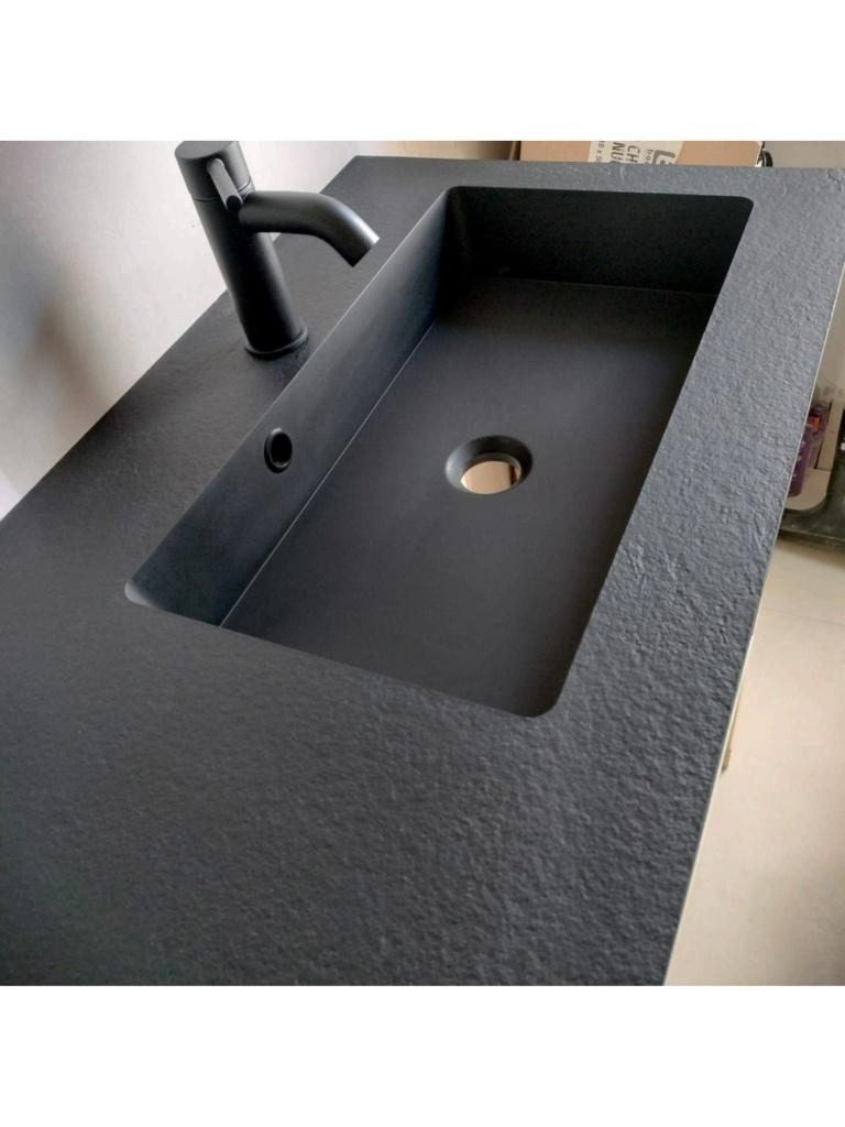 zwarte wastafel met ingebouwde lavabo, Doe-het-zelf en Bouw, Ophalen, Nieuw, Wastafel