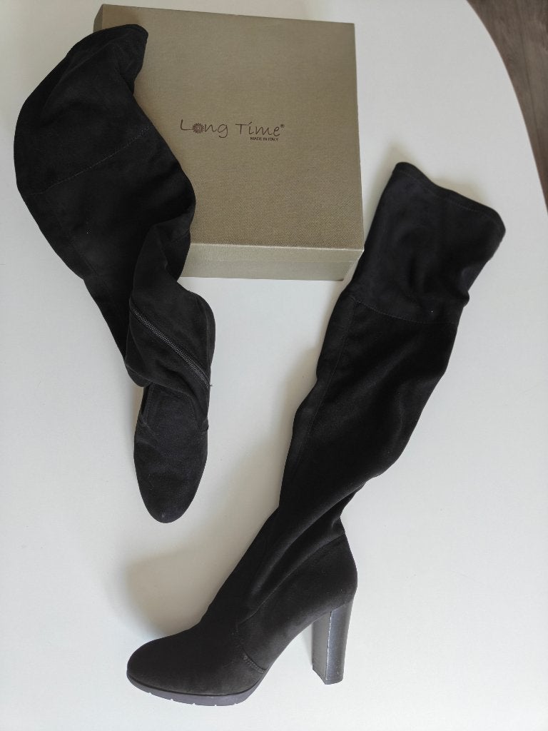 Italiaanse overknee laarzen zwart Long Time maat 40, Kleding | Dames, ANDERE, Hoge laarzen, Zwart, Ophalen of Verzenden