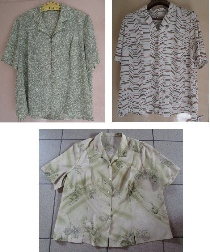 BUITENKANSJE - blouse chemisier korte mouwen dames - 3 stuks, ANDERE, Overige kleuren, Maat 46/48 (XL) of groter, Ophalen of Verzenden