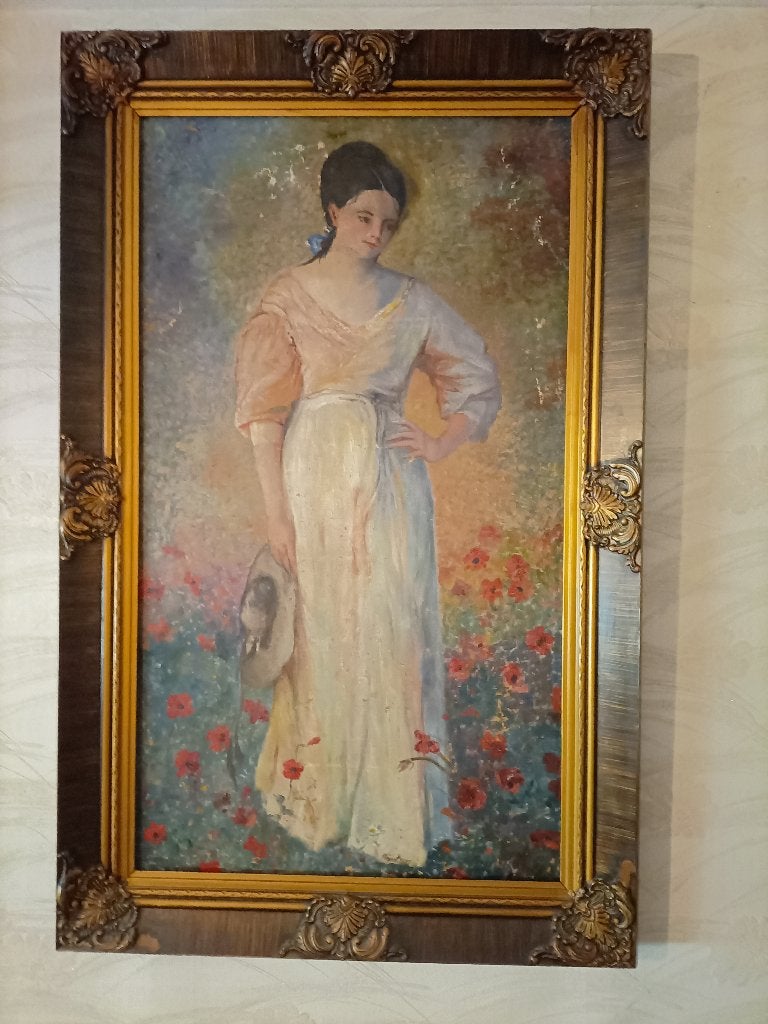 schilderij, Antiquités & Art, Art | Peinture | Classique, Enlèvement, Vintage, Daté, Portrait ou Personnes