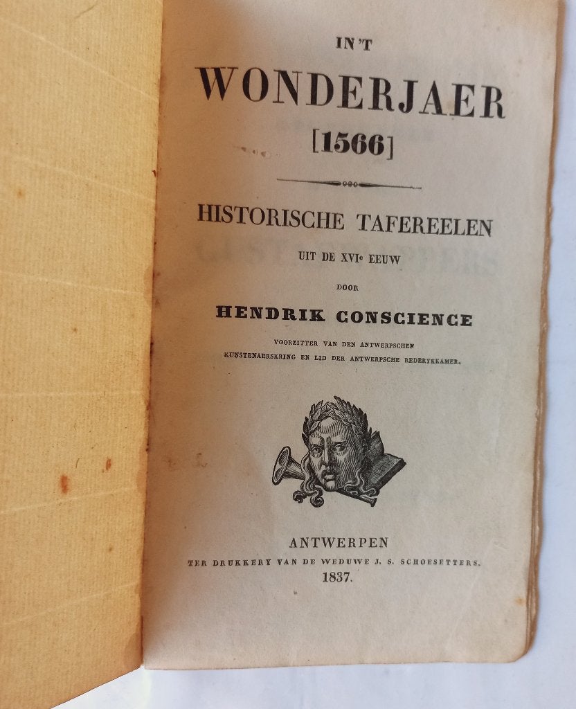 Hendrik Conscience In 't wonderjaer eerste druk 1837 prenten, Boeken, Verzenden