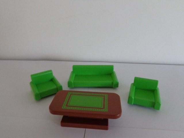 Playmobil 123 - meubles de salon moderne/design vert  1990, Enfants & Bébés, Enlèvement ou Envoi, 1.2.3, Utilisé, Autres types
