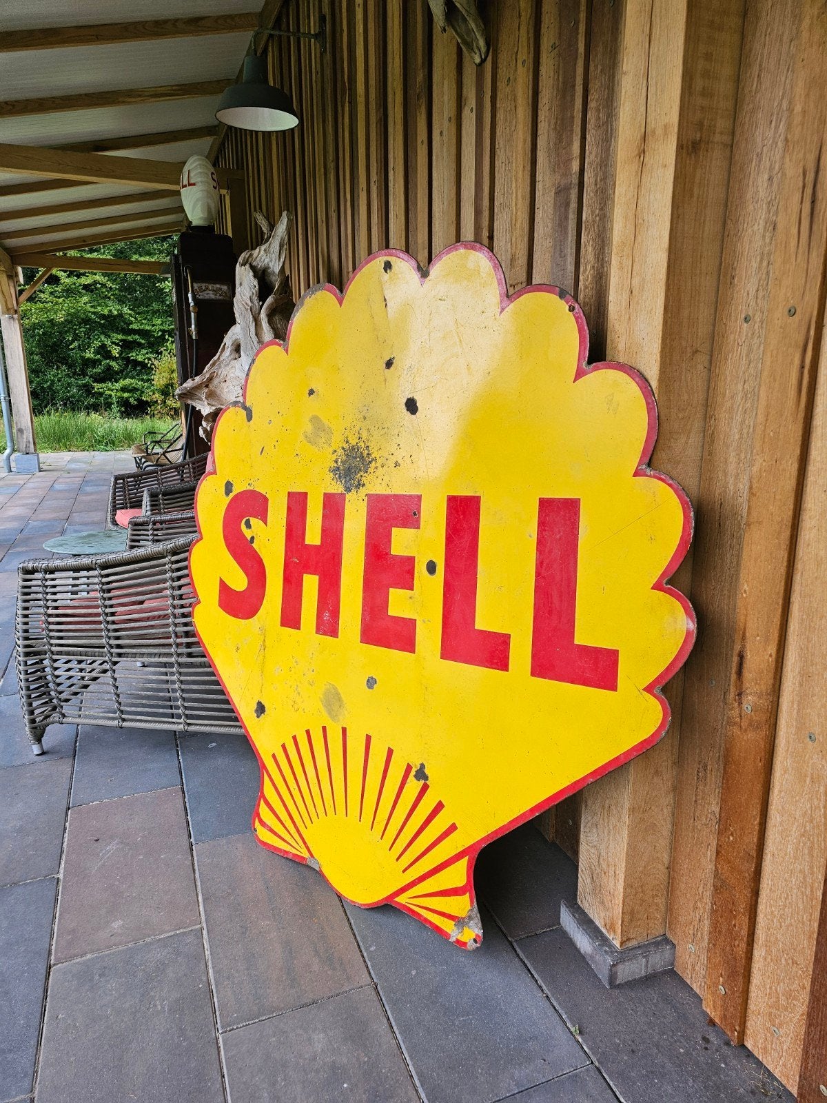 Shell Dunlop Antar BP Energol emaille reclamebord benzinepom, Verzamelen, Ophalen of Verzenden, Reclamebord