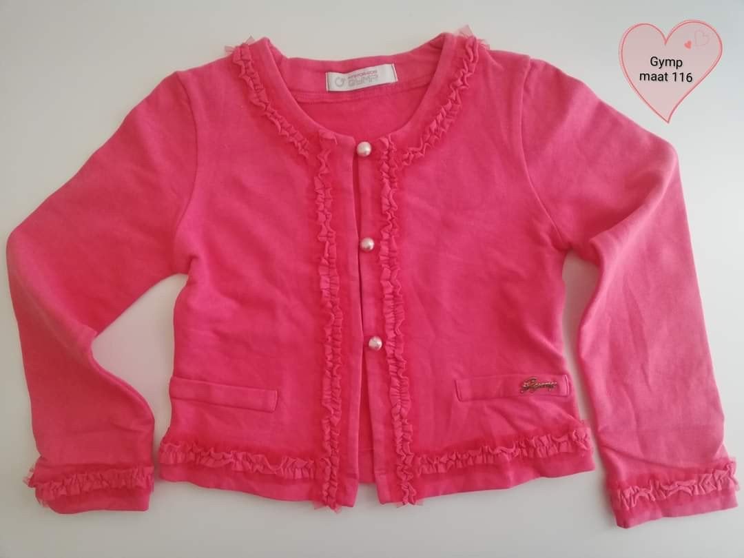 Fuchsia vestje Gymp maat 116, Kinderen en Baby's, Kinderkleding | Maat 116, Gebruikt, Meisje, Trui of Vest, Ophalen of Verzenden
