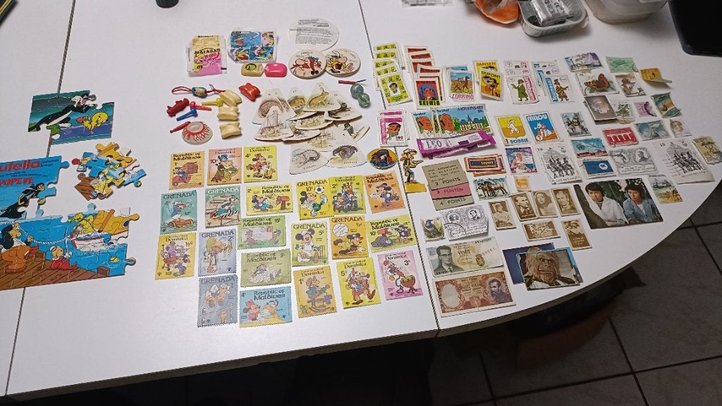 Rétro enfant années 70/80 Tintin Popeye divers, Enlèvement ou Envoi, Tintin, Utilisé, Image, Affiche ou Autocollant