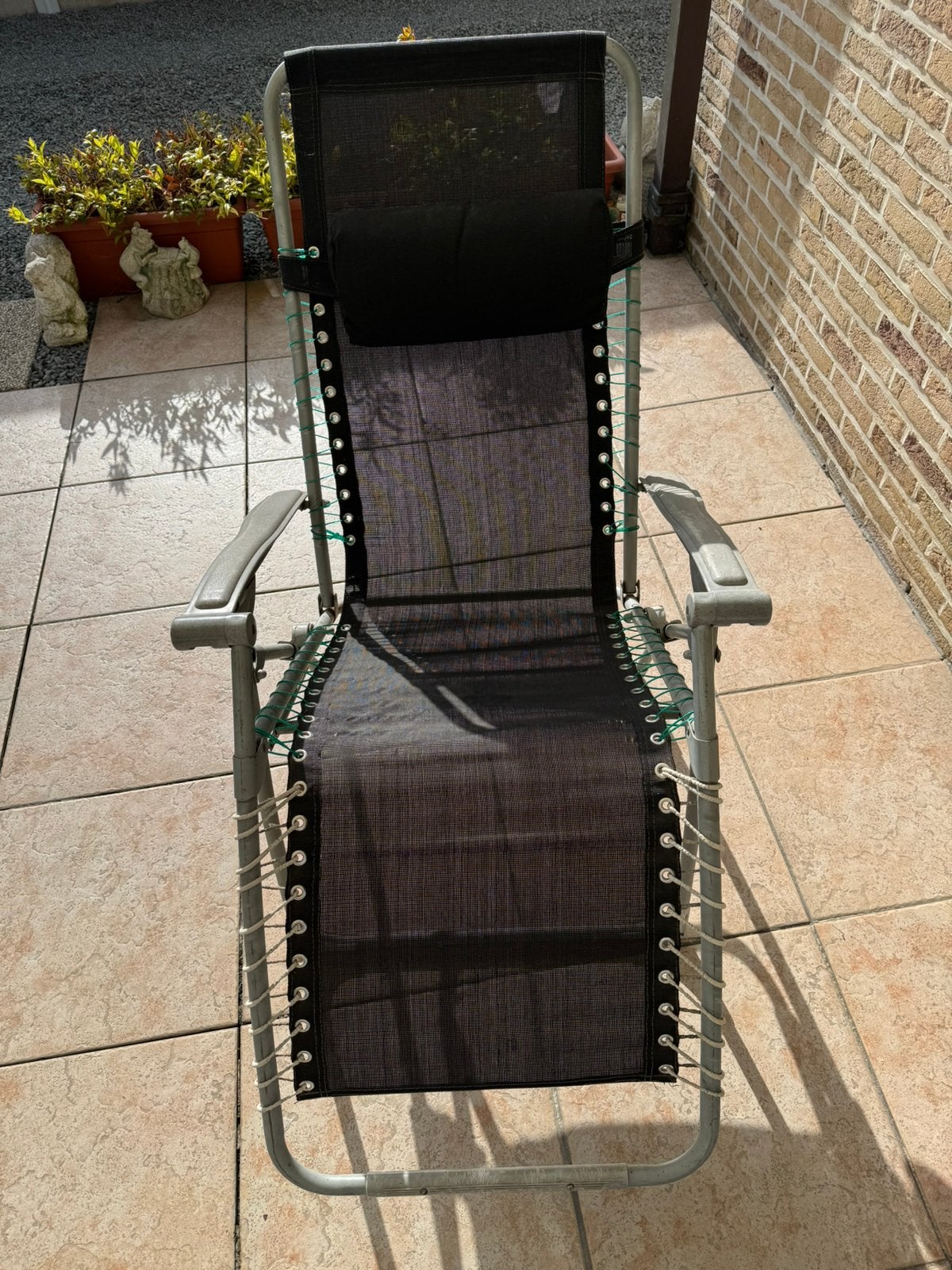 Chaise longue pliable., Enlèvement, Utilisé, Autres matériaux, Ajustable