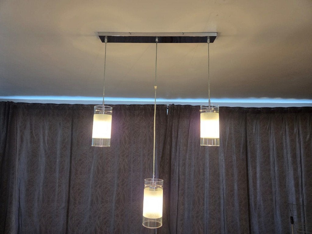 Suspension barrette à 3 lumières, Enlèvement, Comme neuf, Verre, Moderne/contemporain