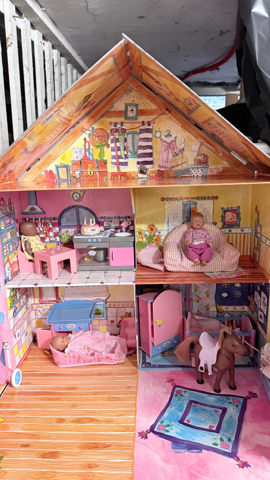 Poppenhuis Mini Baby Born incl popjes,meubels,kleedjes nieuw, Enlèvement, Comme neuf, Maison de poupées