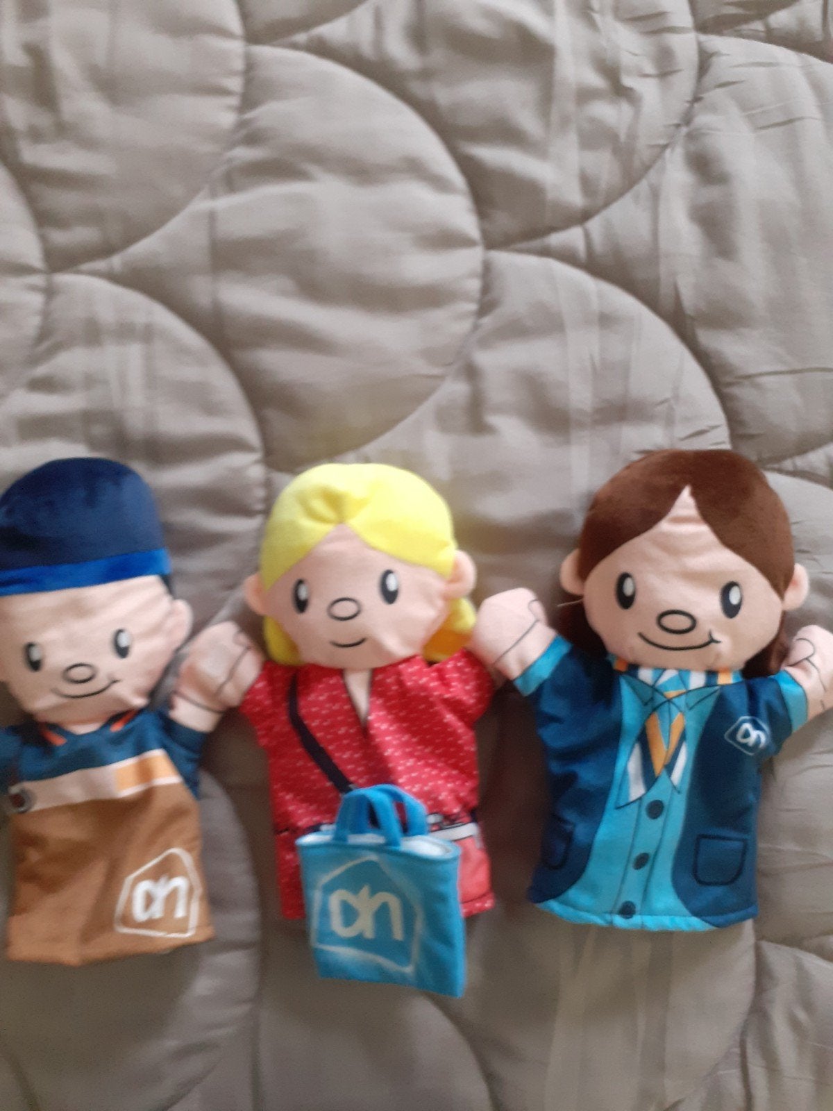 Albert Heijn zachte handpoppen en tasje, Verzamelen, Ophalen of Verzenden